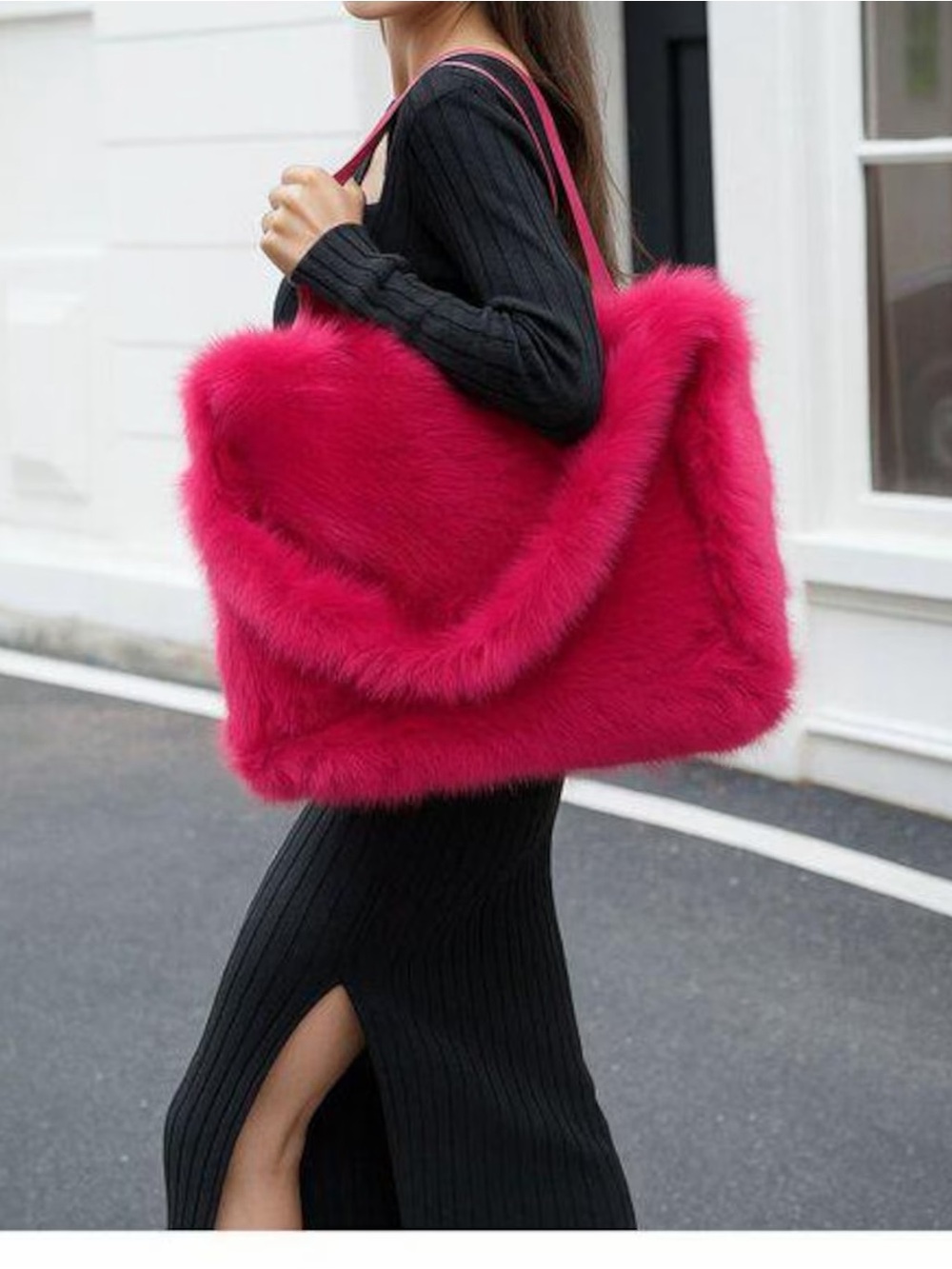 Faux Fur Oversized Tote Bag